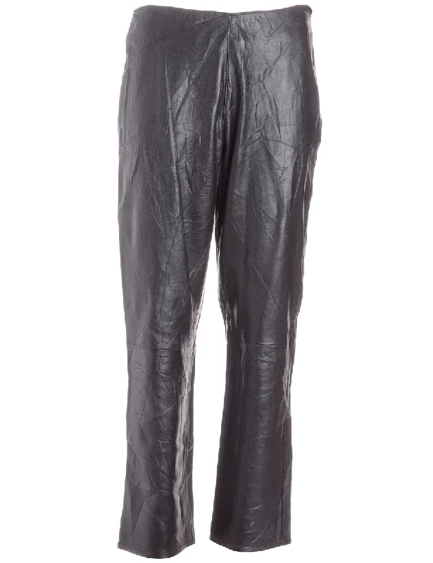 Label Bella Leather Cropped Trouser Trousers Seasonal Trendy