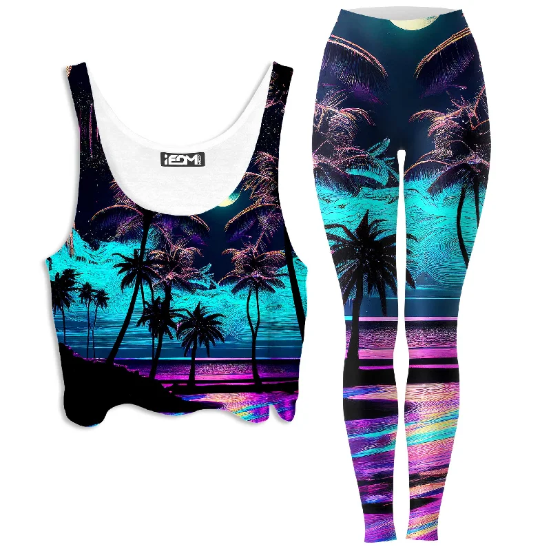 Spellbound Crop Top and Leggings Combo Fleece Nylon Spandex