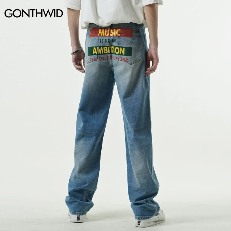 Vintage Denim Jeans Streetwear Hip Hop Letter Print Distressed Baggy Straight Jean Pants Summer Casual Loose Trousers High Waist Slim Fit Ankle Length Vintage Denim Jeans Streetwear Hip Hop Letter Print Distressed Baggy Straight Jean Pants Summer Casual Loose Trousers High Waist Slim Fit Ankle Length