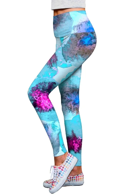 Medusa Lucy Blue Print Performance Eco Leggings - Women Fashionable Leather-Look Leggings