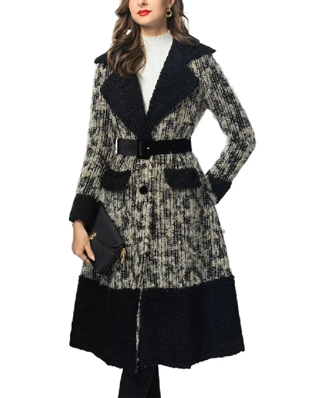 BURRYCO Coat Sequined Lace Ribbed