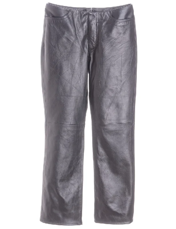 Label Bella Leather Cropped Trouser Trousers Leather Faux