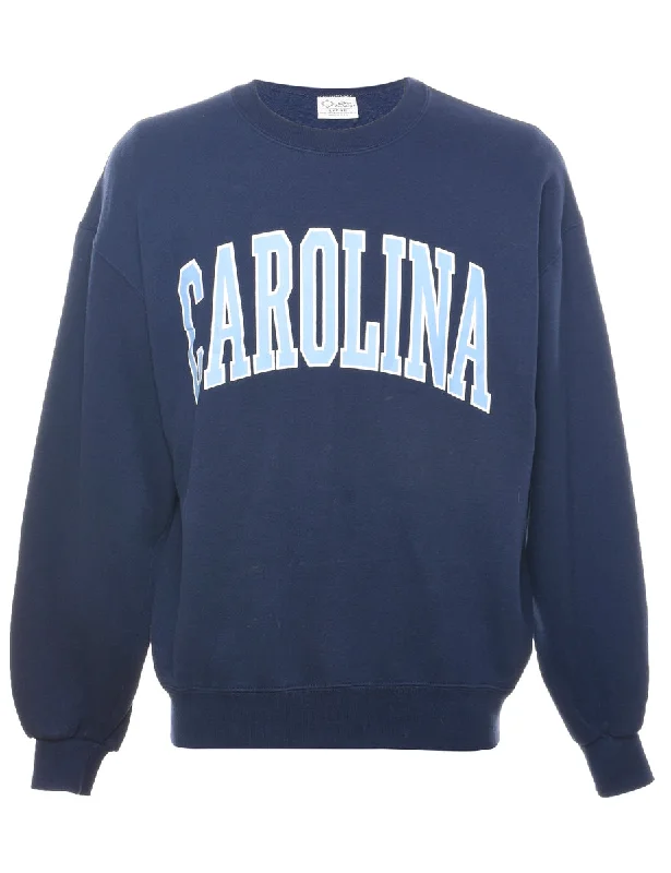 Carolina Navy & Light Blue Sweatshirt - L Graphic Hoodie Design Print