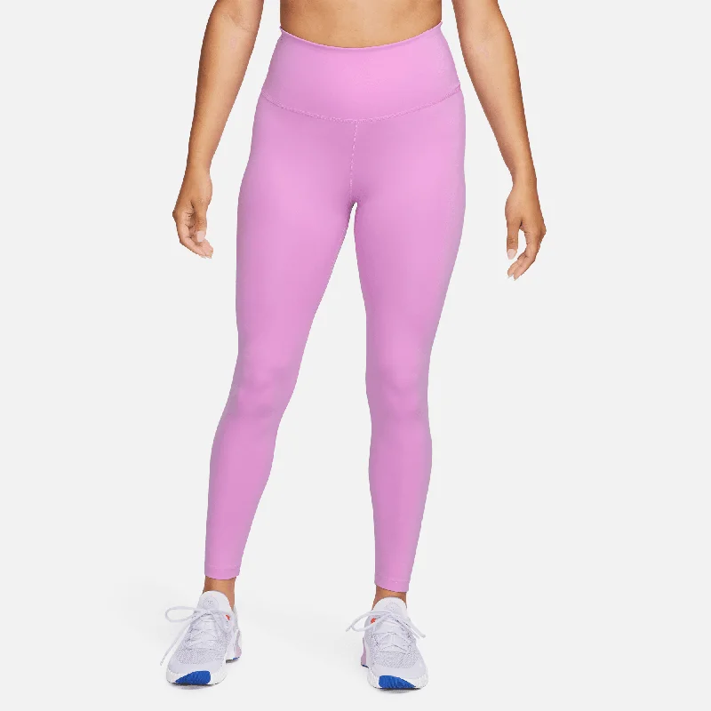 Nike One Women's Pink High-Rise Leggings Comfortable Fleece-Lined Leggings