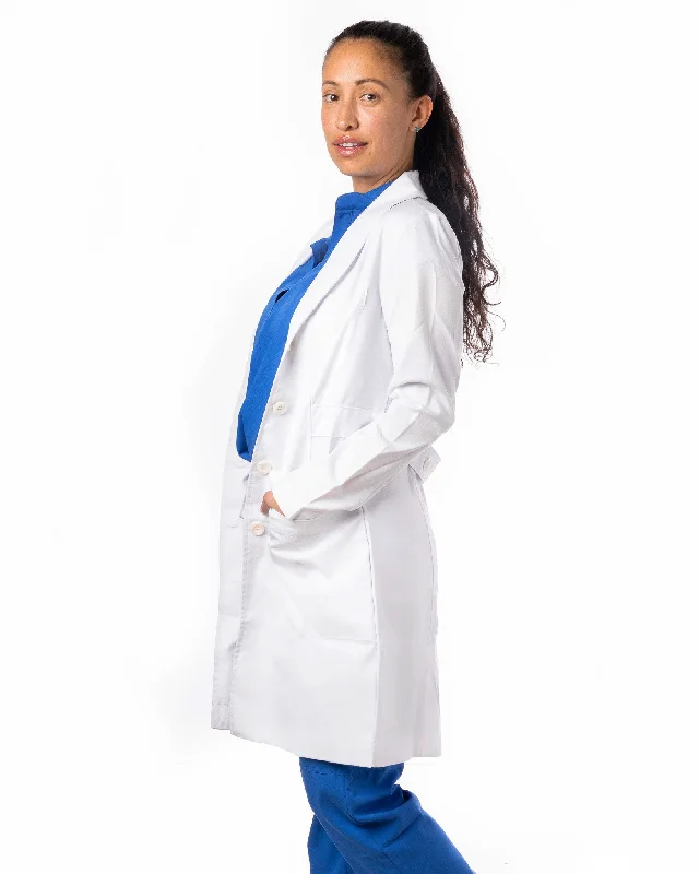 Women's White Coat Fitted Loose Oversized