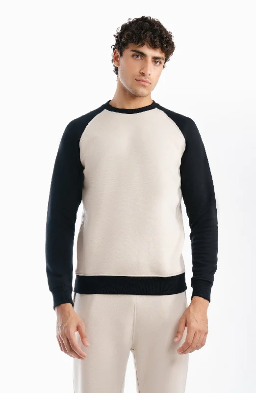 Fleece Cross Sweatshirt - Sand Hoodie with Reflective Safety Nightwear