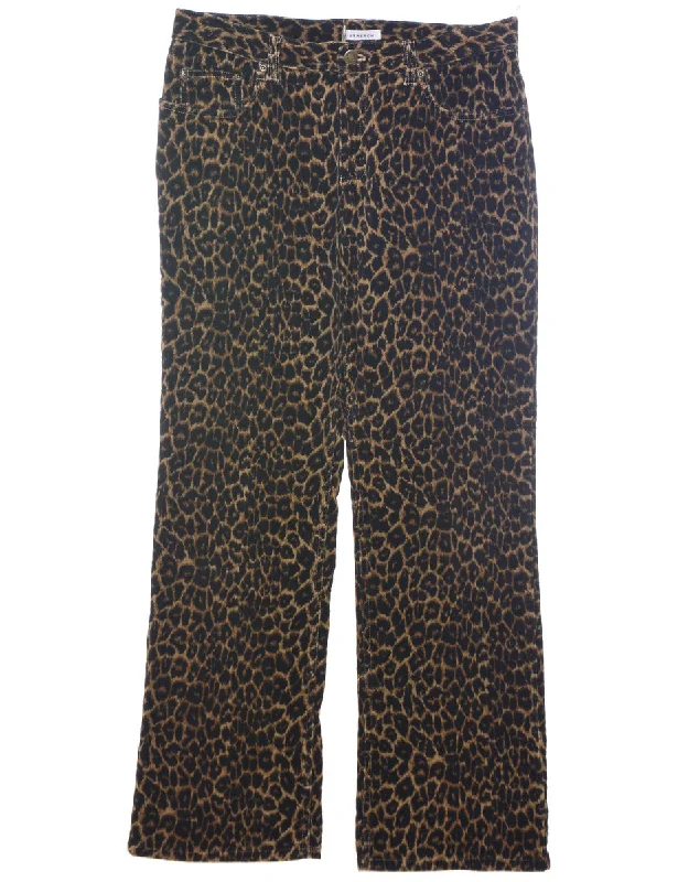 Jones New York Corduroy Trousers - W31 L29 Wide Leg Loose Fit Mid Waist