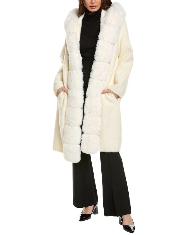 Joseph Ribkoff Hooded Coat Pockets Sleeves Lining