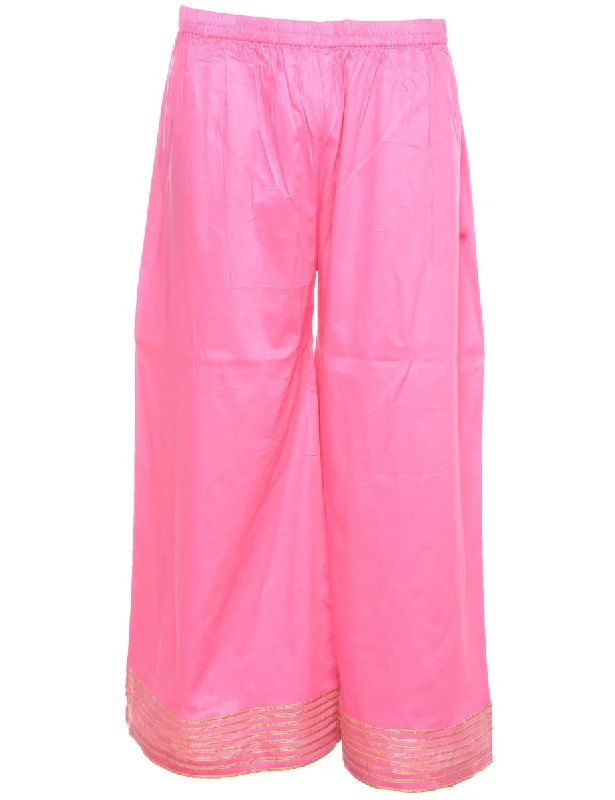 Flared Leg Trousers - W26 L25 Trousers Solid Black
