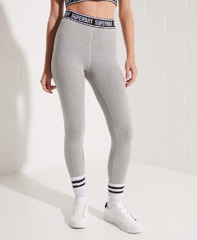 Independent Tape Leggings | Grey Marle Fashionable Full-Length Active Leggings