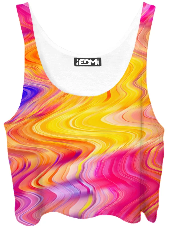 Psychedelic Aftershock Crop Top Embroidered Appliqued Beaded