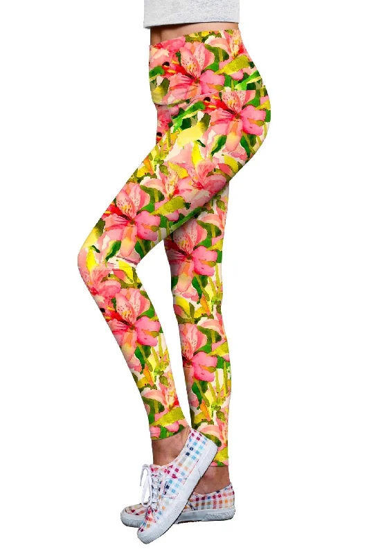 Havana Flash Lucy Floral Print Performance Legging - Women Trendy Full-Length Leggings