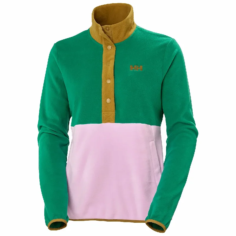 Daybreaker Snap Pullover - Emerald Ribbed Crew Neck
