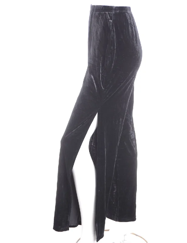 Label Split Side Velvet Trousers Skinny Trousers Denim Stretchy
