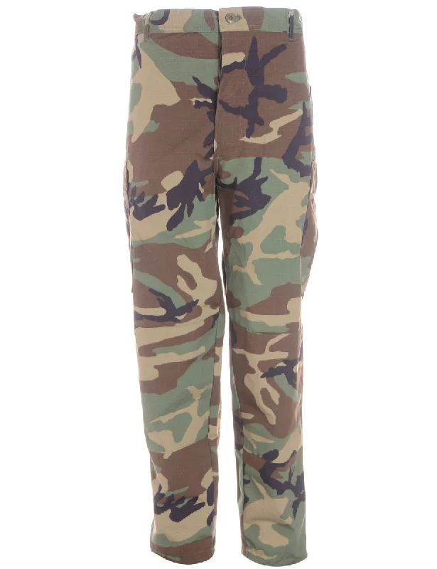 Label Cropped Jacob Tapered Army Trousers Trousers Canvas Durable