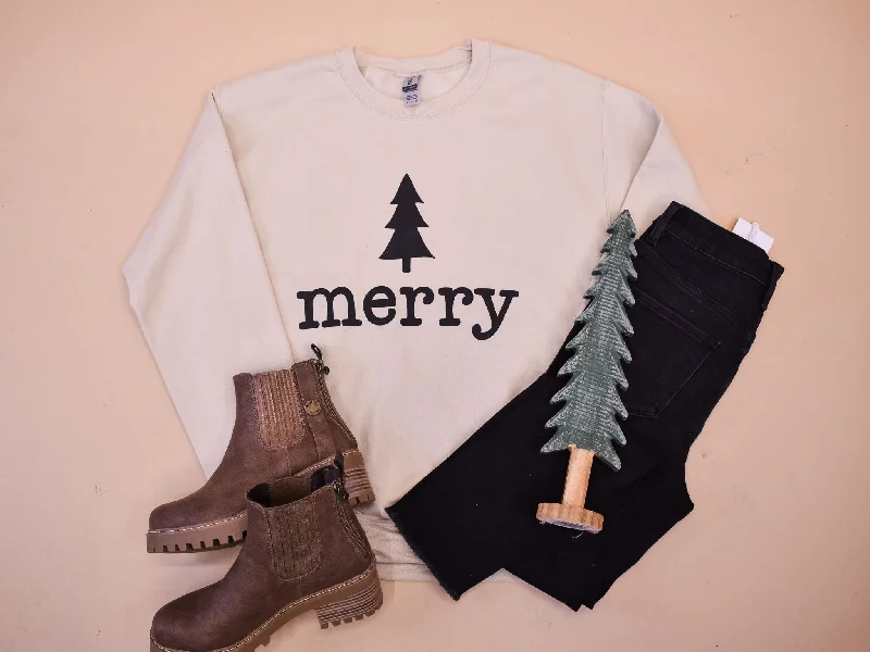 Basic Merry Tree Pullover Blouson Sleeve Pullover