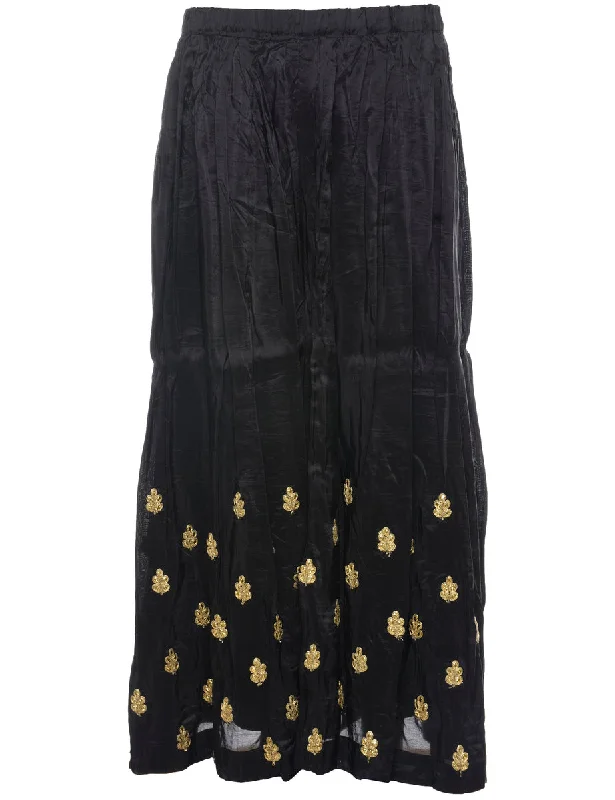 Flared Leg Trousers - W30 L26 Trousers Silk Elegant