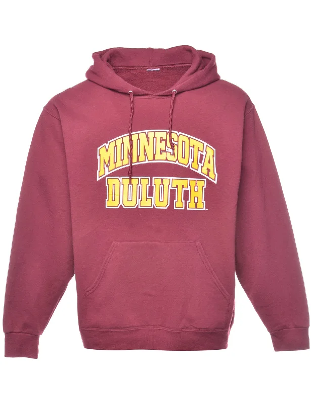 Minnesota Duluth Printed Hoodie Sweatshirt - L Hoodie with Illustration Artistic Creative Minnesota Duluth Printed Hoodie Sweatshirt - L Hoodie with Illustration Artistic Creative