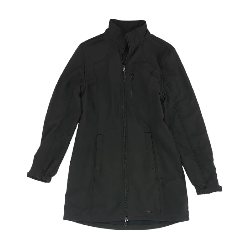 Black Solid Lightweight Coat empire Basque Peplum