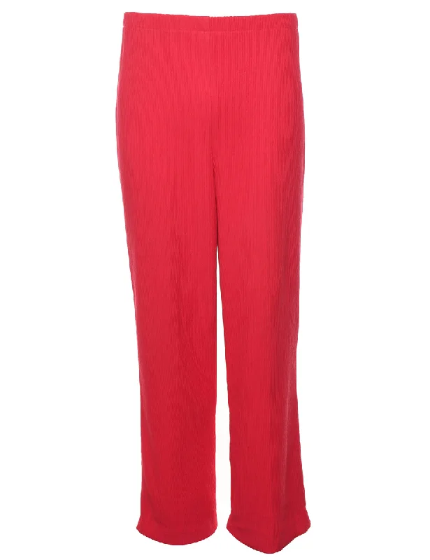 Hot Pink Elasticated Hot Pink Trousers - W26 L28 Trousers fashionable trendy