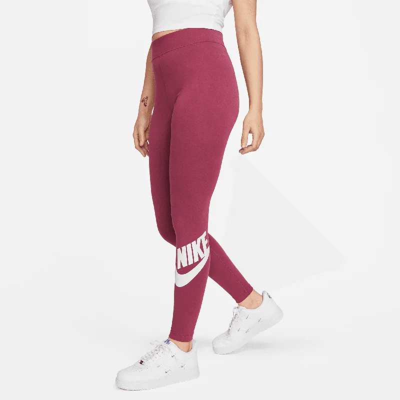 Nike Sportswear Women's Essential High-Waisted Red Logo Leggings Comfortable Workout Fitness Leggings Nike Sportswear Women's Essential High-Waisted Red Logo Leggings Comfortable Workout Fitness Leggings