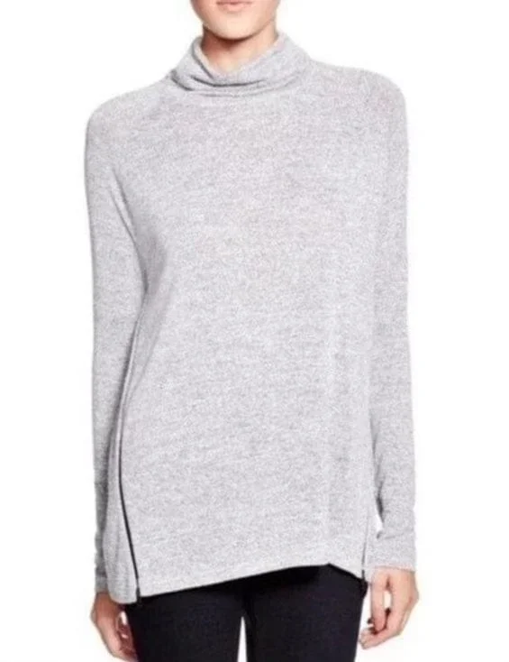 "Camden" Cowl Neck Zip Pullover Boat Neck Sweater