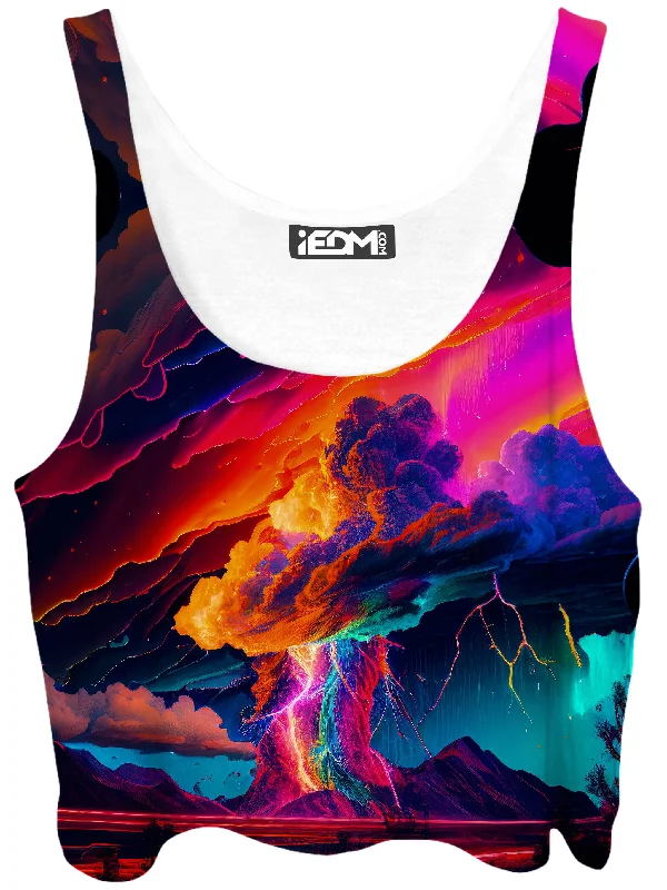 Rainbow Storm Crop Top Casual Formal Business