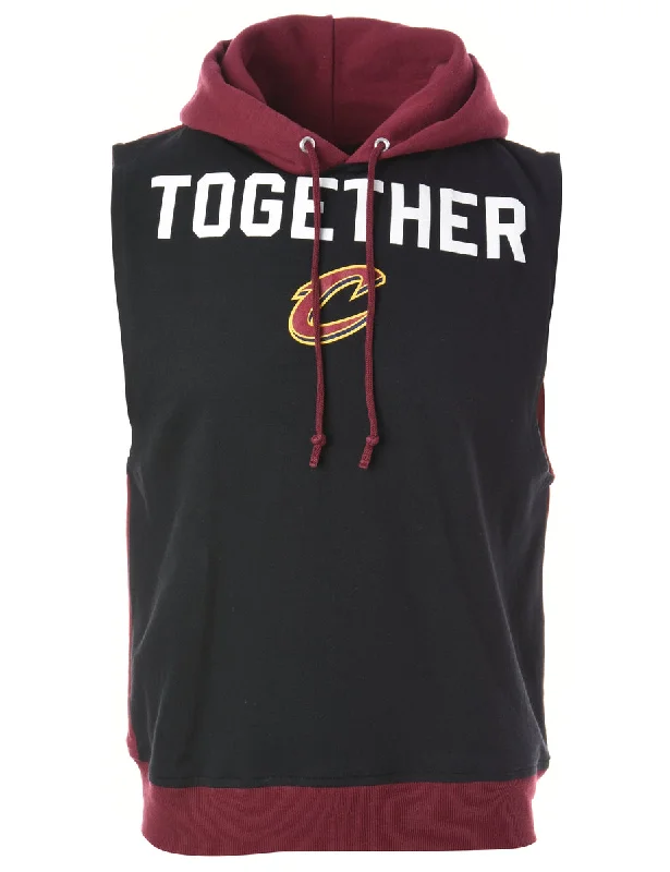 Label Sleeveless Tyler Hooded Sweatshirt Hoodie with Half-Zip Sporty Casual