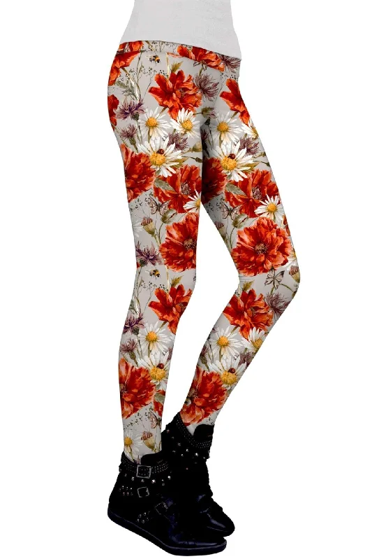 In The Wheat Field Lucy Floral Performance Legging - Women Comfortable Compression Leggings