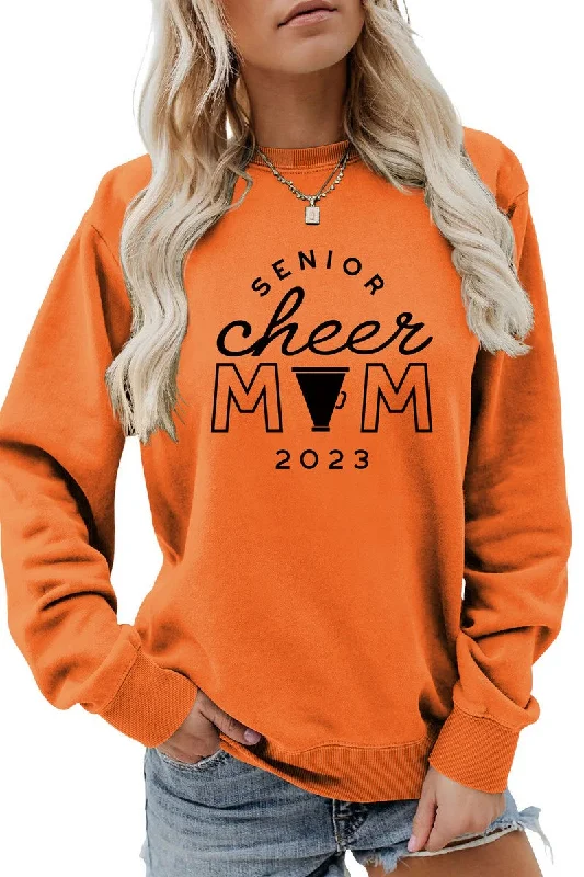 WOMEN GAME DAY PRINTING LONG SLEEVE PULLOVER Chenille Soft Sweater