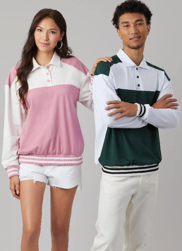 McCall's Unisex Knit Pullover Tops M8564 Asymmetrical Hem Sweater