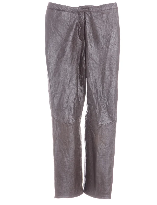 Label Bella Leather Cropped Trouser Trousers Leisure Comfortable