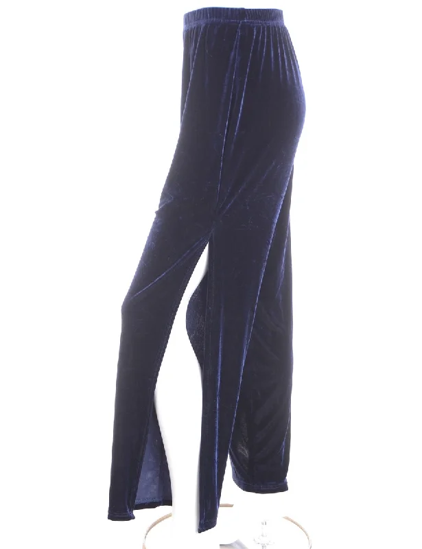 Label Split Side Velvet Trousers Trousers Pleated Formal