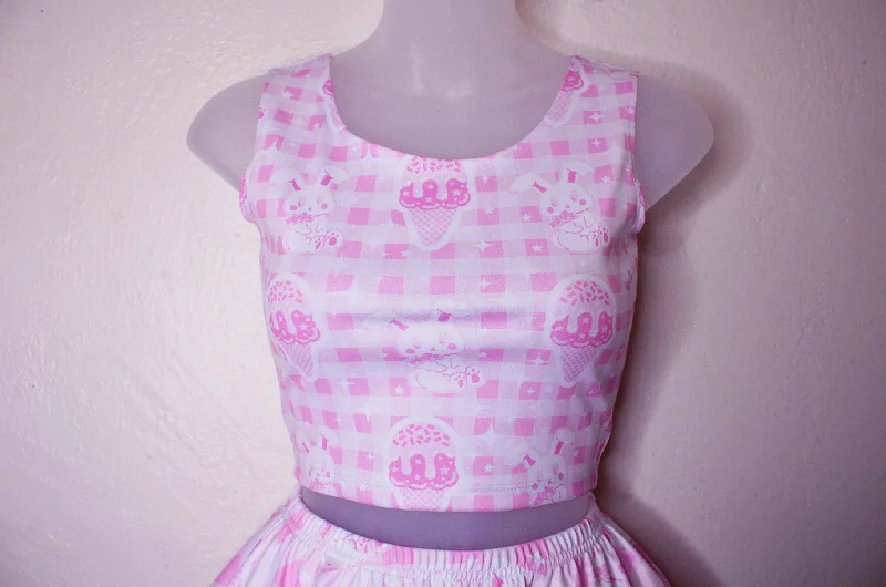 Sparkle Sweets Crop Top [Made To Order] Mesh Blend Leather Blend Suede Blend
