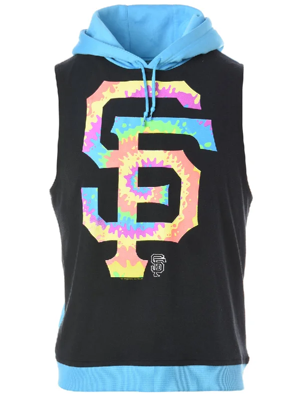 Label Sleeveless Tyler Hooded Sweatshirt Hoodie with Back Slit Movement Comfort
