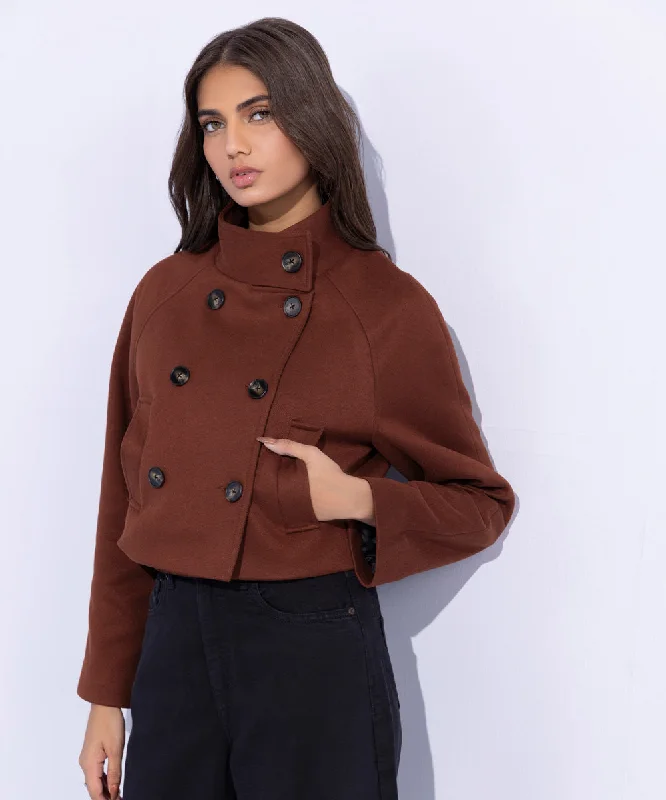 Cropped Double-Breasted Coat Bolero Crop Top Camisole
