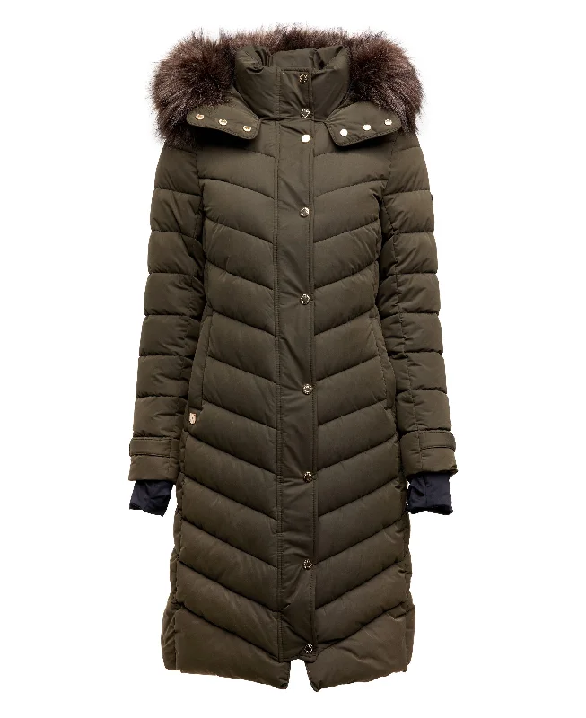 Chamonix Coat - Khaki Faux Fur Real Fur Shearling
