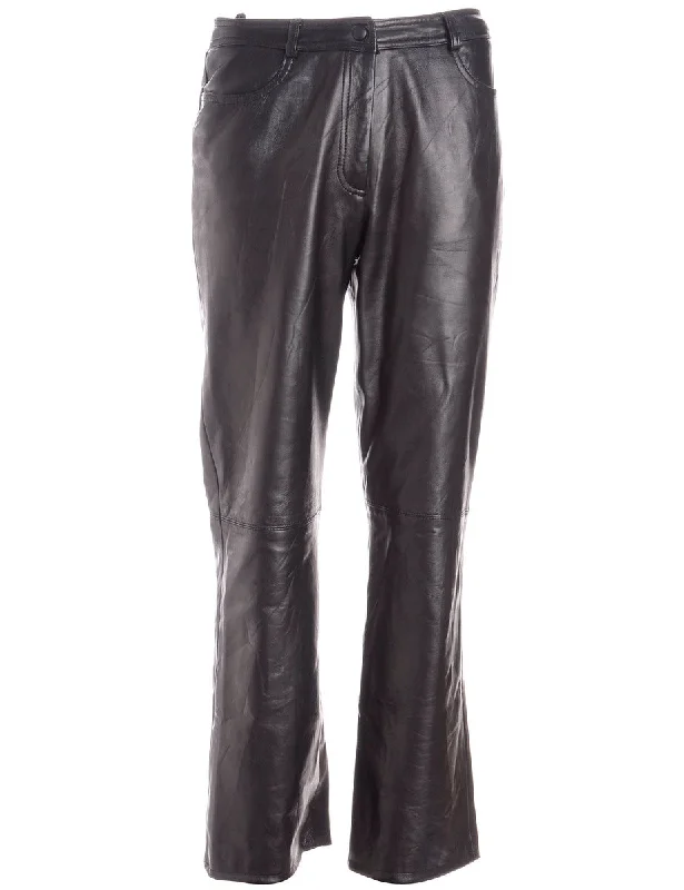 Label Bella Leather Cropped Trouser Trousers Bridal Satin