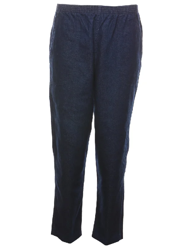 Elasticated Waist Dark Wash Lee Denim Trousers - W26 L26 Trousers versatile all-occasion