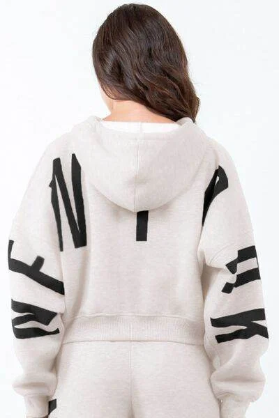 American Bazi Letter Graphic Long Sleeve Drawstring Cropped Hoodie Hoodie with V-Neck Classic Versatile American Bazi Letter Graphic Long Sleeve Drawstring Cropped Hoodie Hoodie with V-Neck Classic Versatile
