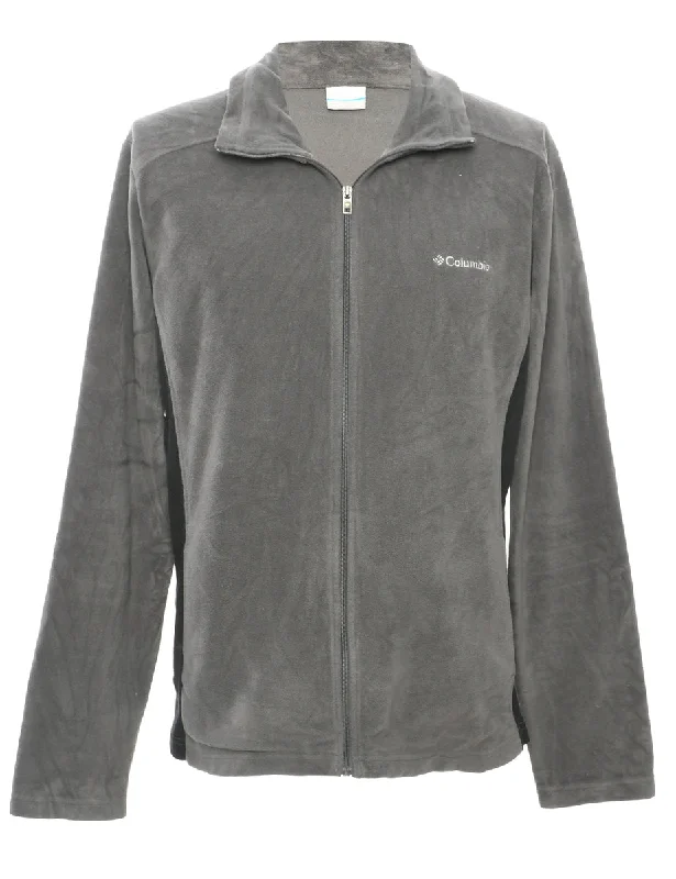 Columbia Fleece Sweatshirt - L Hoodie with Rhinestones Sparkly Elegant
