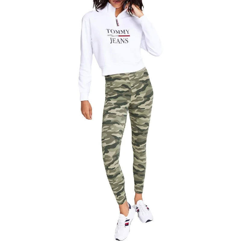 Tommy Jeans Womens High-Rise Fitness Athletic Leggings Cozy Workout Performance Leggings Tommy Jeans Womens High-Rise Fitness Athletic Leggings Cozy Workout Performance Leggings