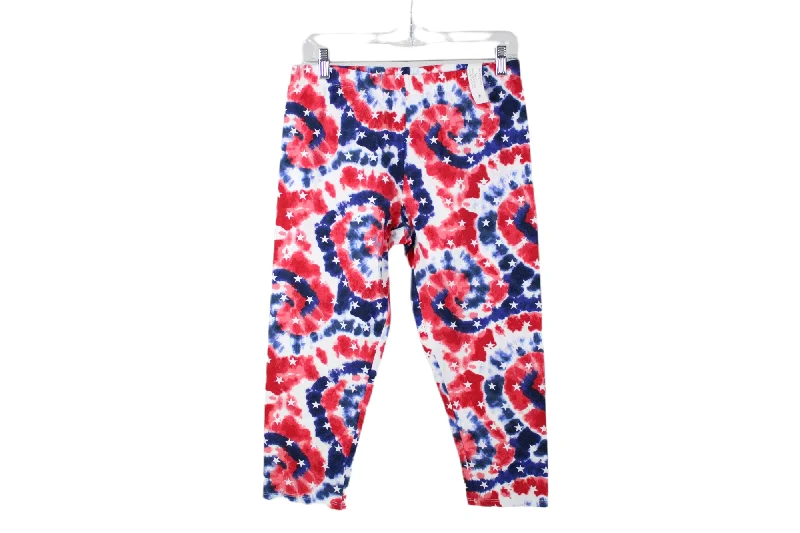 NEW No Boundaries Capri Tie Dye Legging | L Fashionable Lacy Detail Leggings