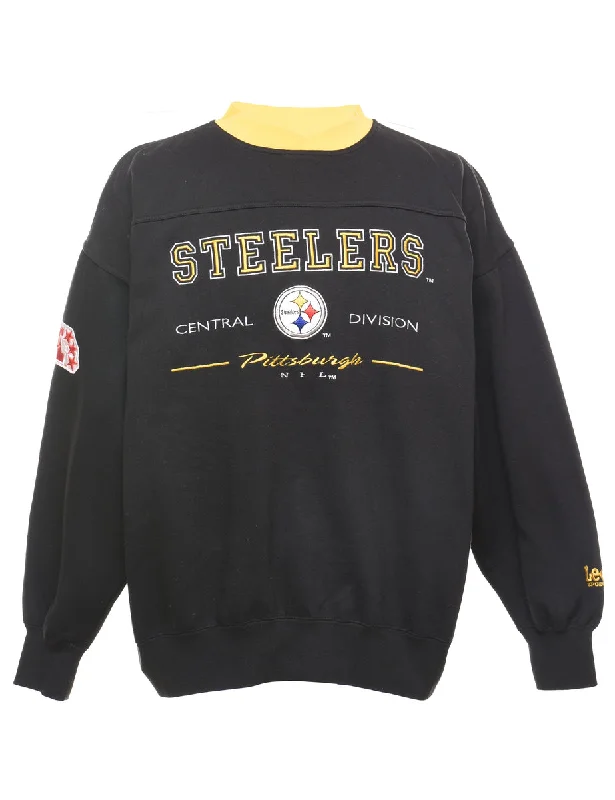 Lee Steelers Pittsburgh Printed Sweatshirt - XL Hoodie with Tie-Dye Psychedelic Retro Lee Steelers Pittsburgh Printed Sweatshirt - XL Hoodie with Tie-Dye Psychedelic Retro