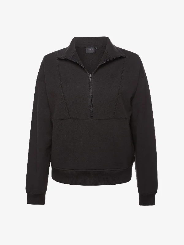 Terry Mockneck Sweatshirt Hoodie with Pattern Geometric Abstract