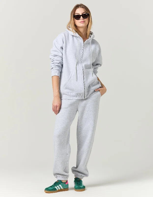 Berlin Hoodie - Grey Marle Hoodie with Pattern Geometric Abstract