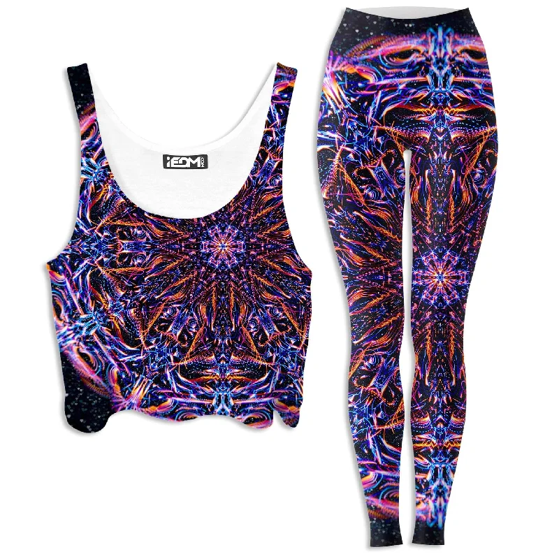 Stargate Prism Crop Top and Leggings Combo Faux Fur Fabric Real Fur Fabric Shearling Fabric