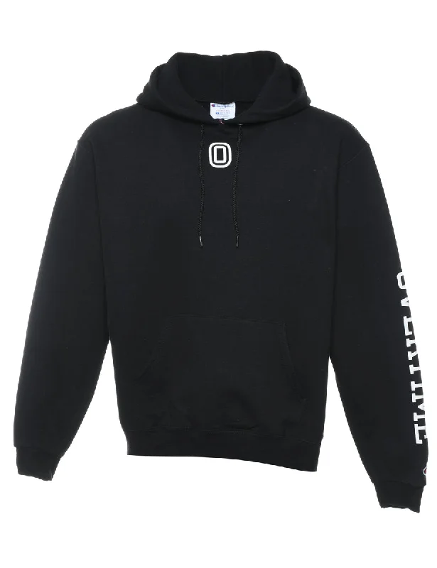 Champion Black & White Printed Hoodie - L Hooded Sweatshirt Casual Wear Street Style Champion Black & White Printed Hoodie - L Hooded Sweatshirt Casual Wear Street Style