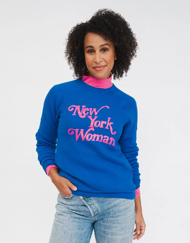 New York Woman Sweatshirt Hoodie with Patch Decorative Personalized
