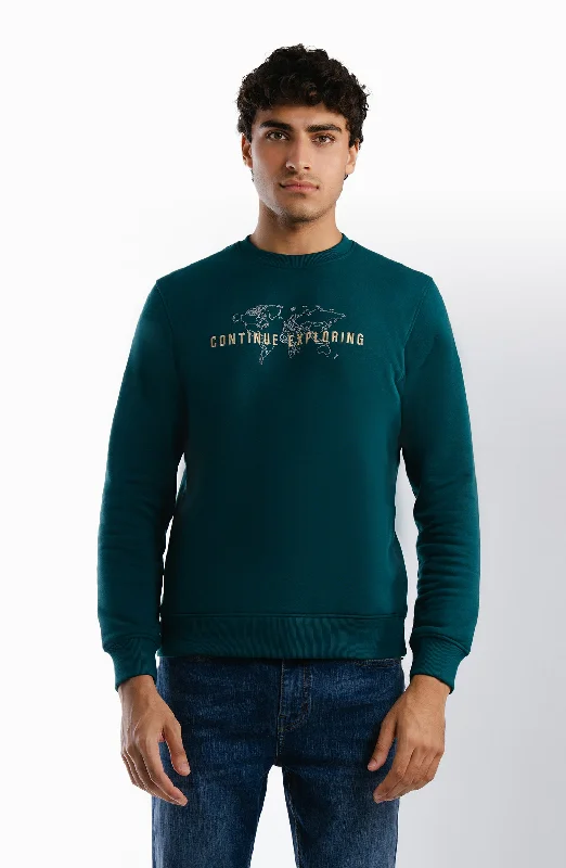 Graphic Sweatshirt Hoodie with Metallic Shiny Futuristic